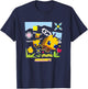 Minecraft Logo Flowers and Bees Flying in The Sky T-Shirt - T-Shirt | Navy