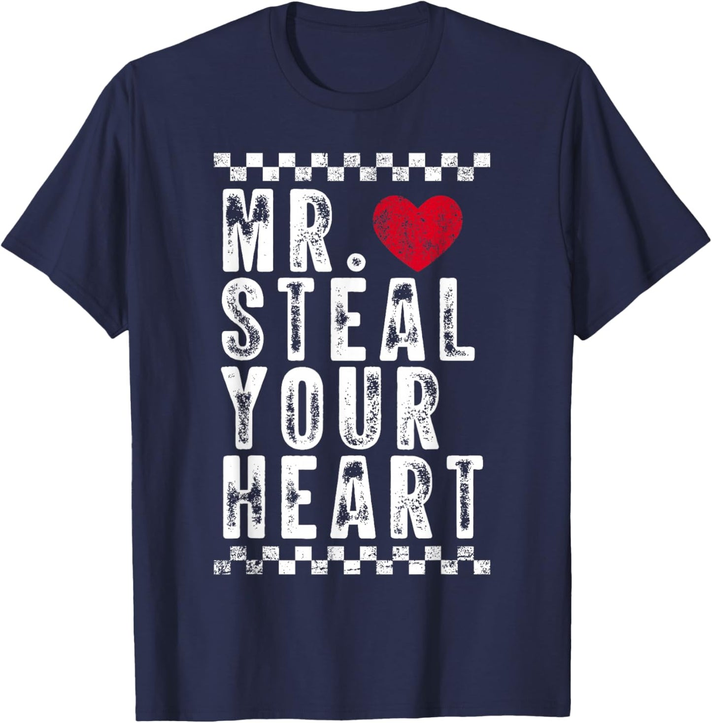Mr Steal Your Heart Happy Valentine's Day Couple Kids Boys T-Shirt - T-Shirt | Navy