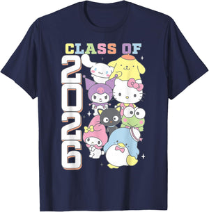 Hello Kitty and Friends Class of 2026 Colorful Graduation T-Shirt - T-Shirt | Navy