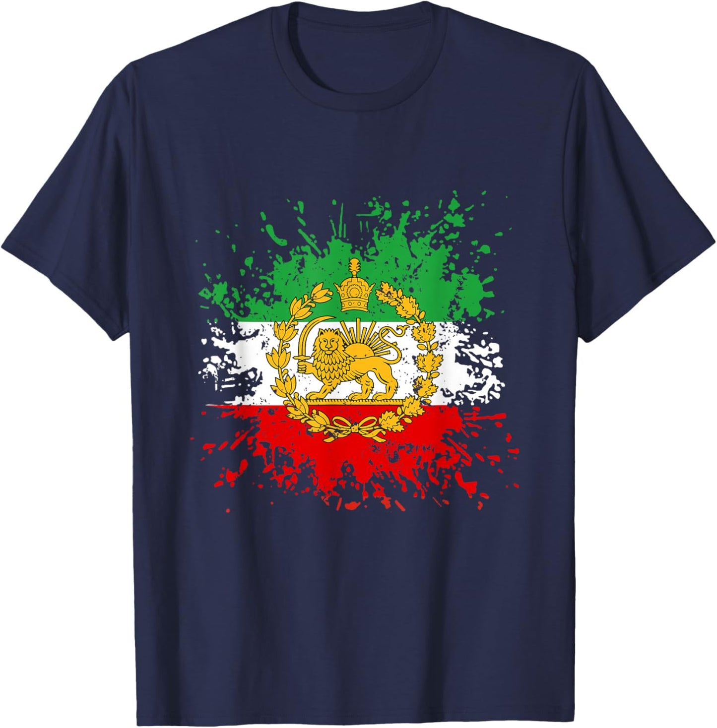 Iran Lion Sun Flag,Iran,Persian,Shir o Khorshid T-Shirt - T-Shirt | Navy