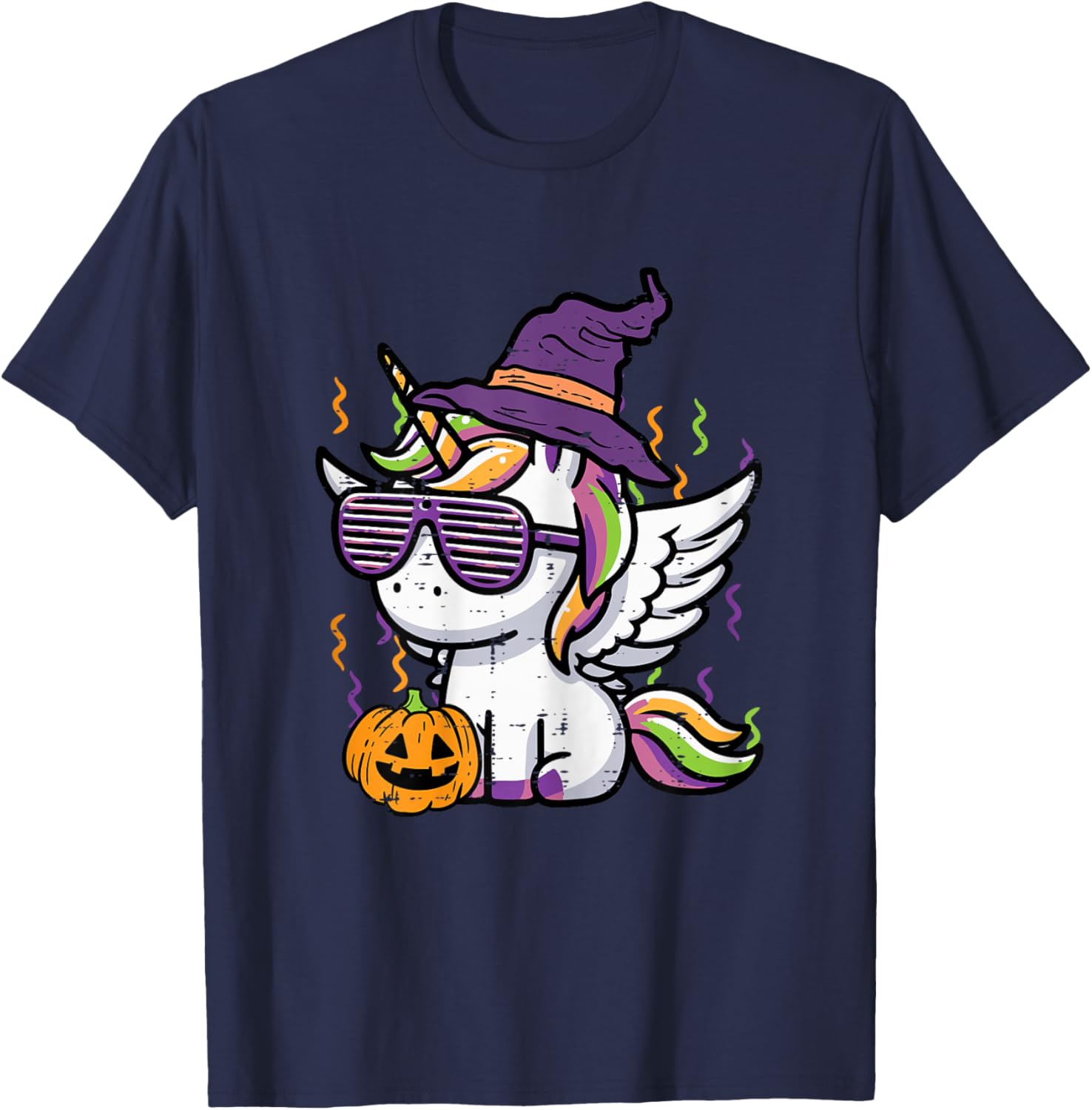 Halloween Unicorn Wings Cute Costume Girls Kids Toddlers T-Shirt - T-Shirt | Navy