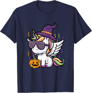 Halloween Unicorn Wings Cute Costume Girls Kids Toddlers T-Shirt - T-Shirt | Navy