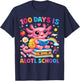 100 Days of School Cute 100 Days is Alotl School Axolotl Kid T-Shirt - T-Shirt | Navy