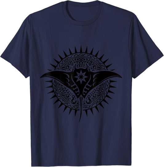 New Zealander Symbol Haka Stingray Fish New Zealand Culture T-Shirt - T-Shirt | Navy
