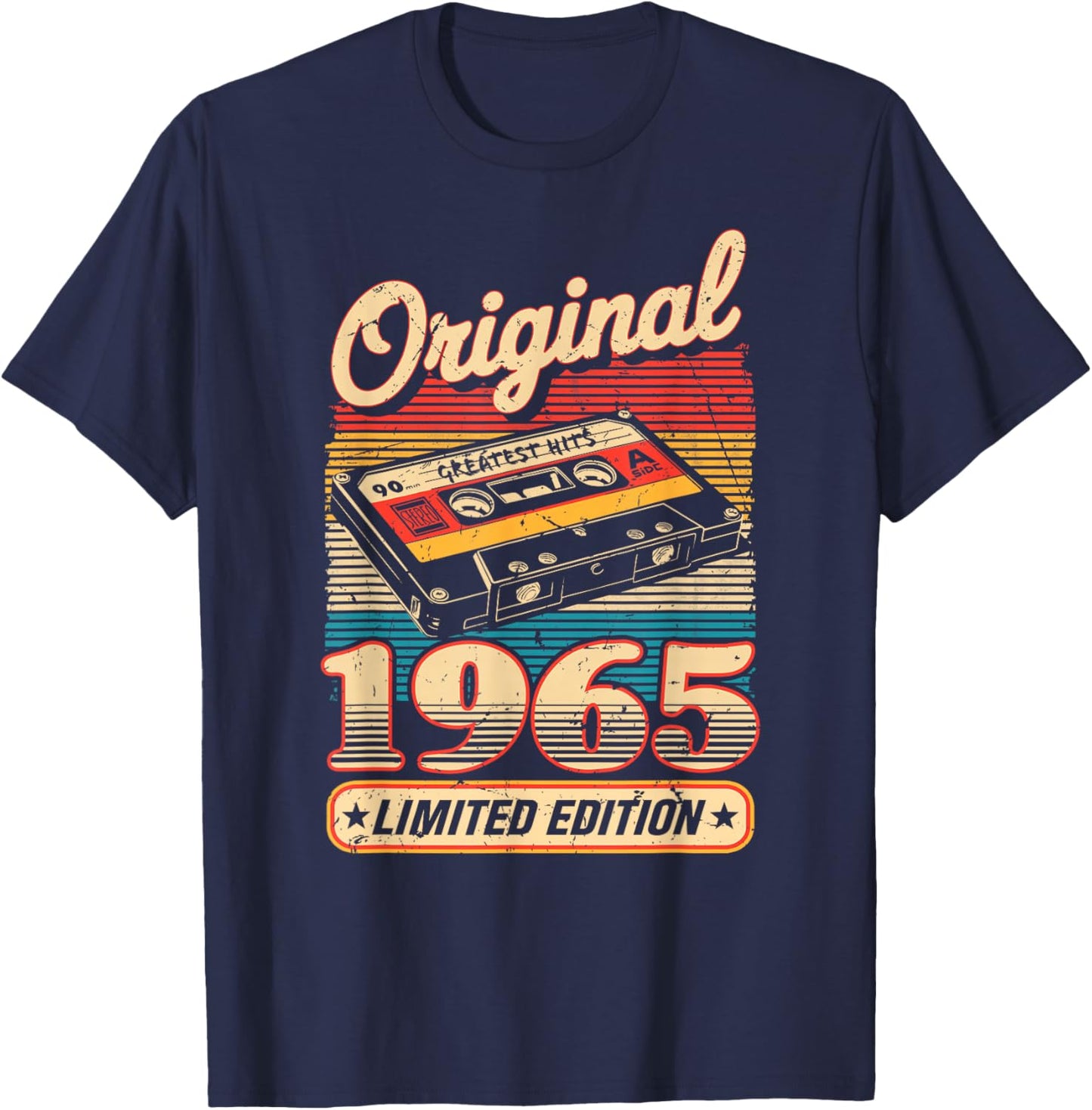 60th Birthday Retro Vintage 1965 Men Women T-Shirt - T-Shirt | Navy