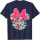 Disney Minnie Mouse Ears and Bow Made with Colorful Flowers T-Shirt - T-Shirt | Navy
