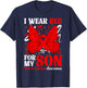 I Wear Red for My Son Heart Disease Awareness Day Butterfly T-Shirt - T-Shirt | Navy