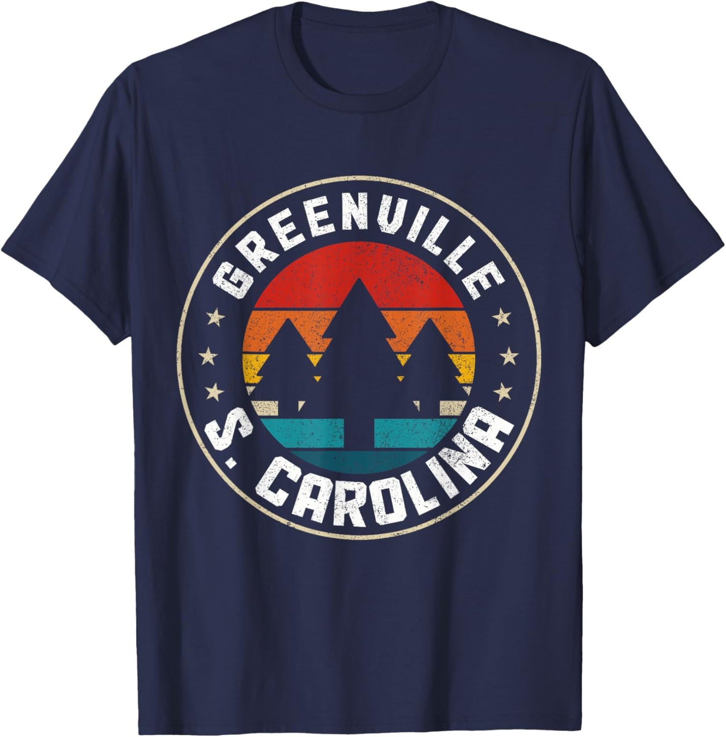 Greenville South Carolina Vintage Retro Pride Emerald T-Shirt - T-Shirt | Navy