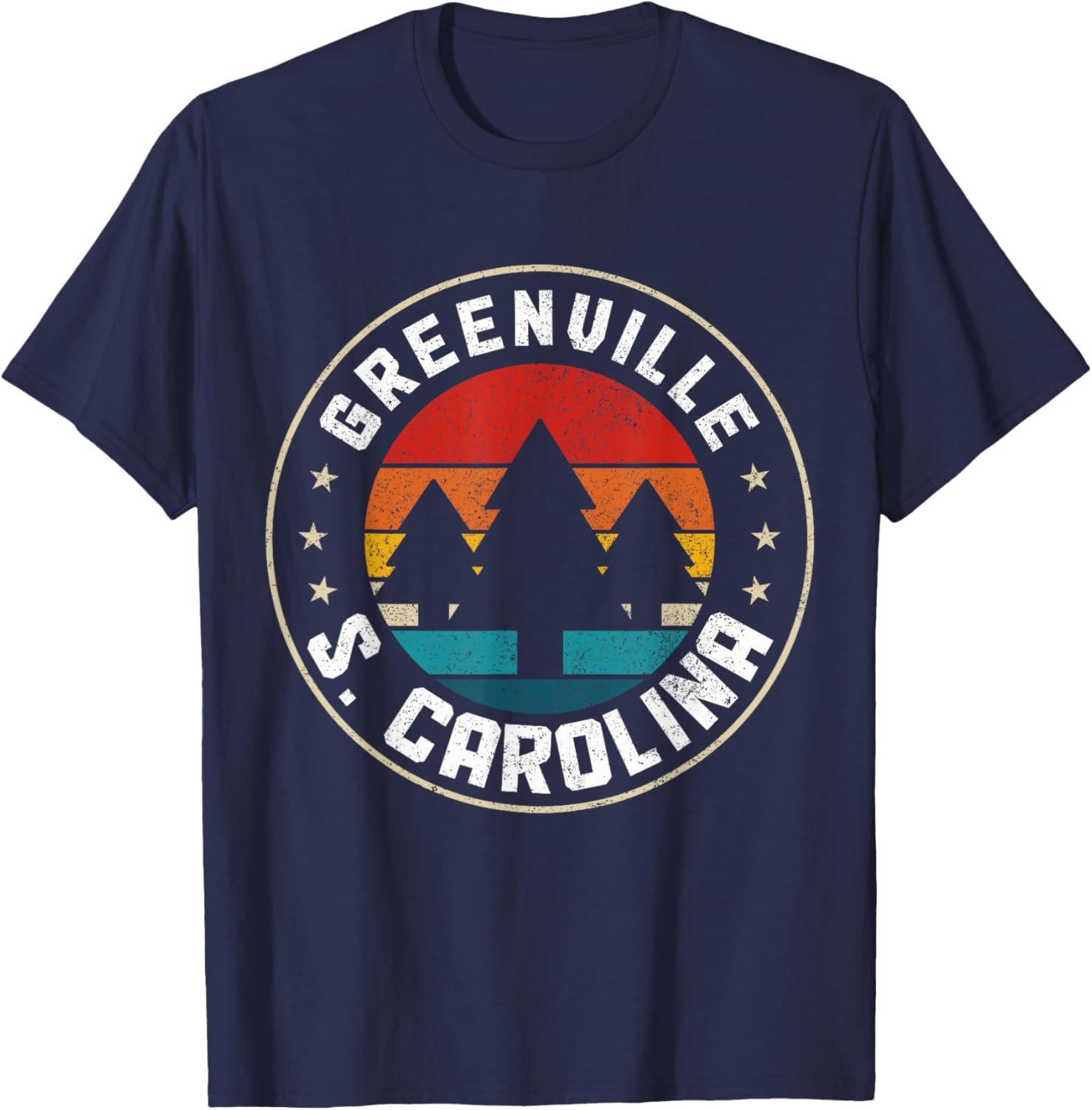 Greenville South Carolina Vintage Retro Pride Emerald T-Shirt - T-Shirt | Navy