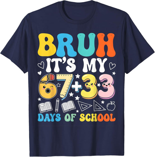 I Survived 67 33 Days of School Funny Teacher Student T-Shirt - T-Shirt | Navy