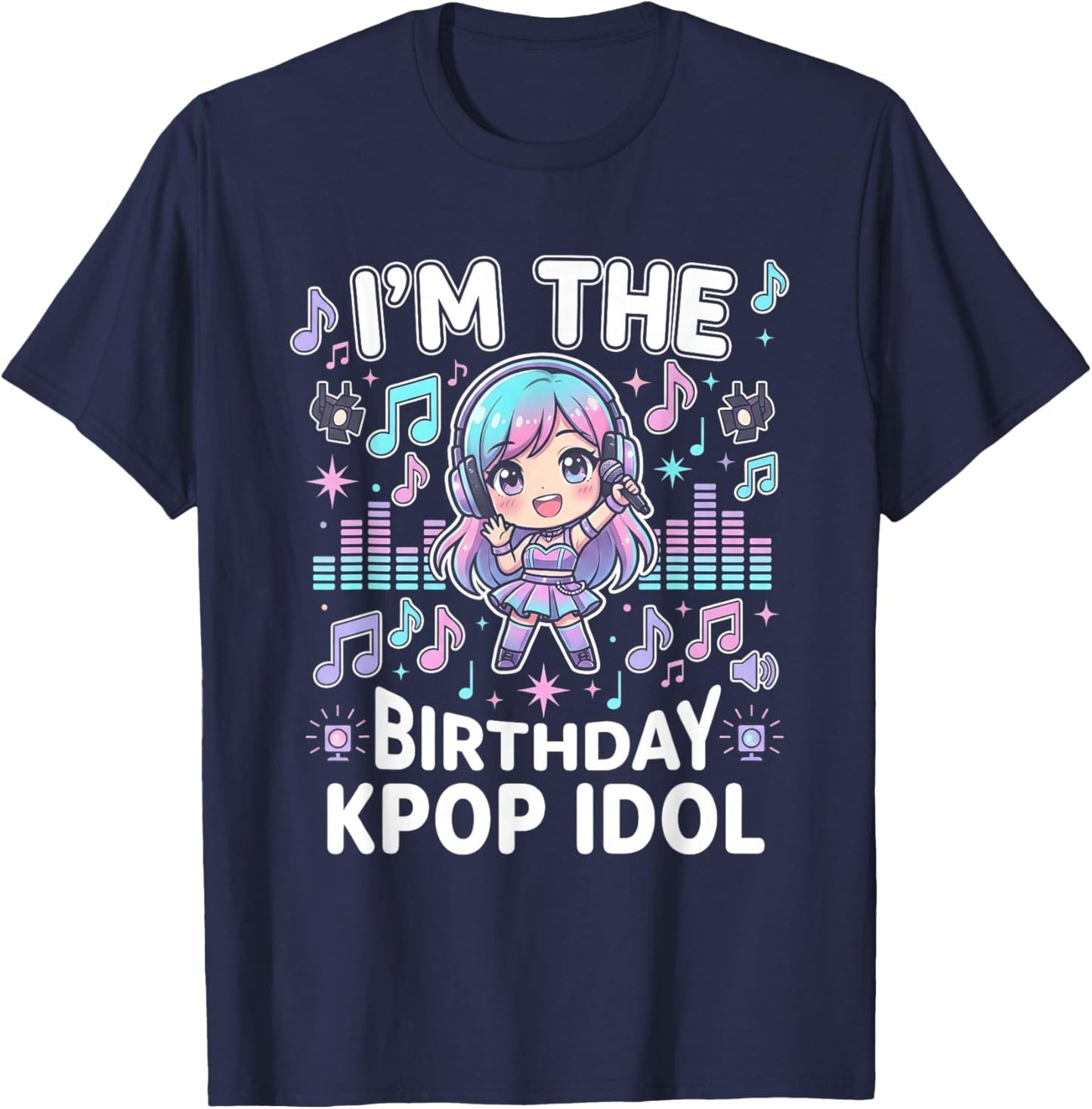 I'm the Birthday Kpop Idol Chibi Girls K pop Theme Party T-Shirt - T-Shirt | Navy
