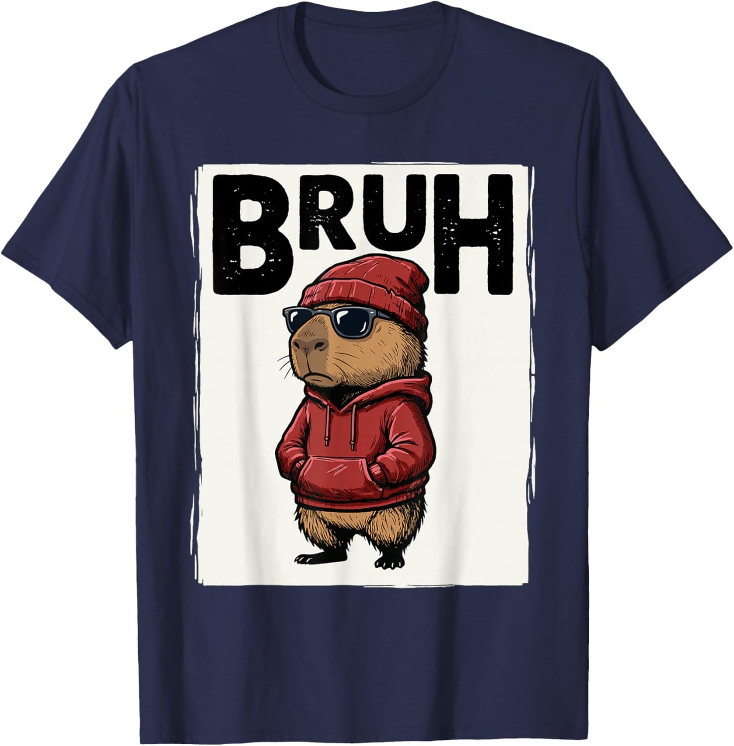Cool Bruh Capybara Men Women Kids Teens Funny Capybara T-Shirt - T-Shirt | Navy