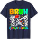 Bruh 101 Days Dabbing Dog 100th Day of School Teacher Kid T-Shirt - T-Shirt | Navy