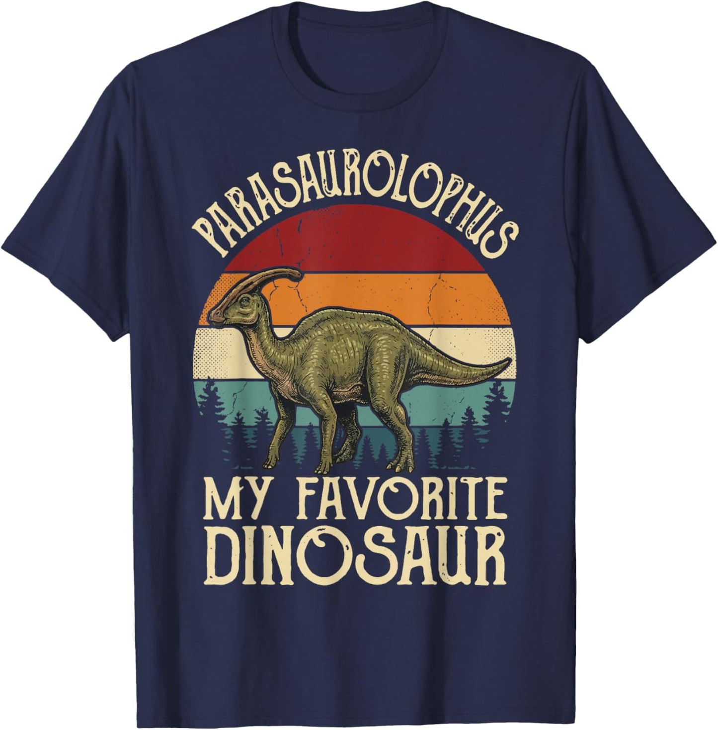 Parasaurolophus My Favorite Dinosaur T-Shirt - T-Shirt | Navy
