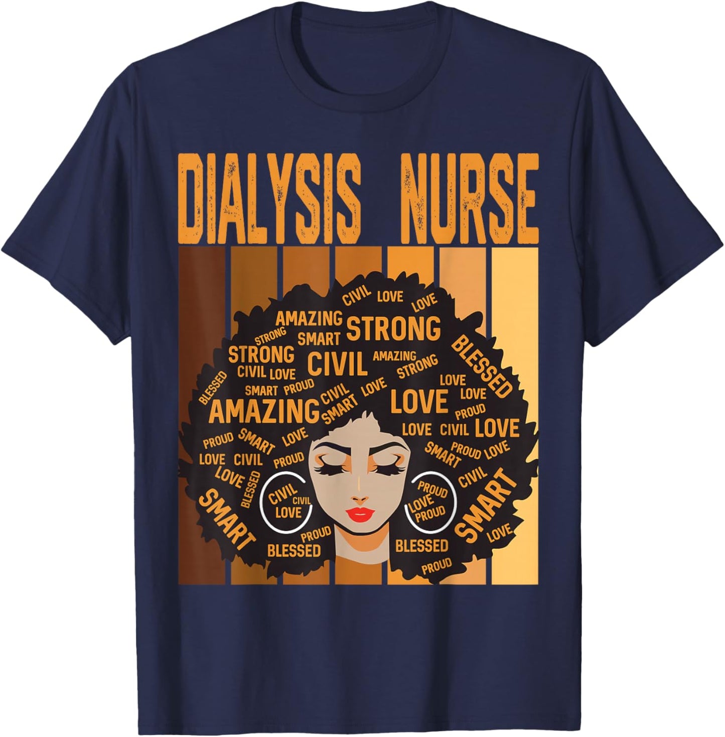 Dialysis Nurse Powerful Black History Month Black Pride T-Shirt - T-Shirt | Navy