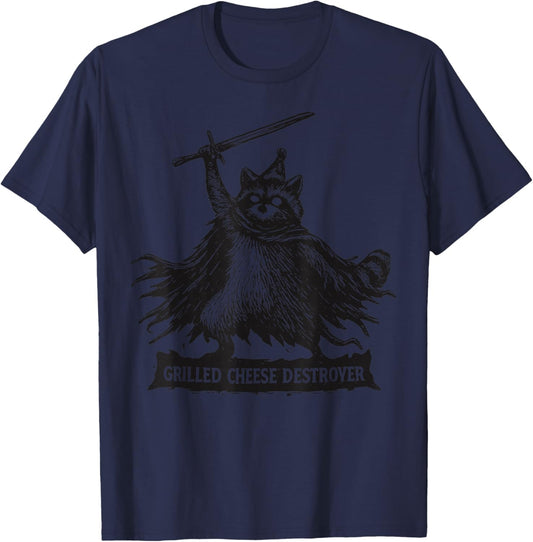 Grilled Cheese Destroyer Raccoon Meme Funny Birthday T-Shirt - T-Shirt | Navy