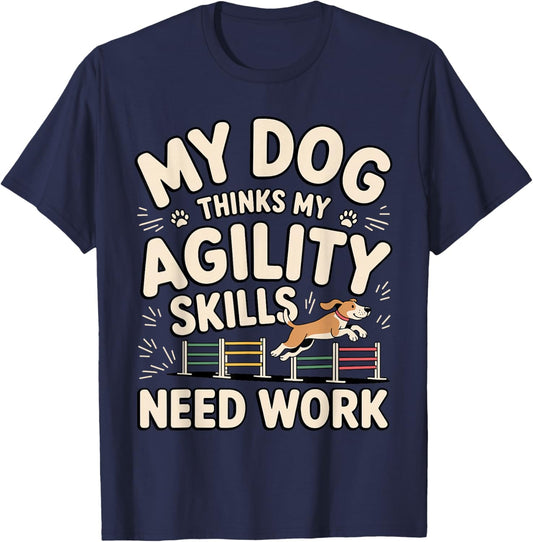 Funny Dog Agilty Art Women Dog Handler Dog Agility T-Shirt - T-Shirt | Navy