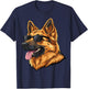 Funny German Shepherd Illustration Vintage Dogs Pets Animals T-Shirt - T-Shirt | Navy