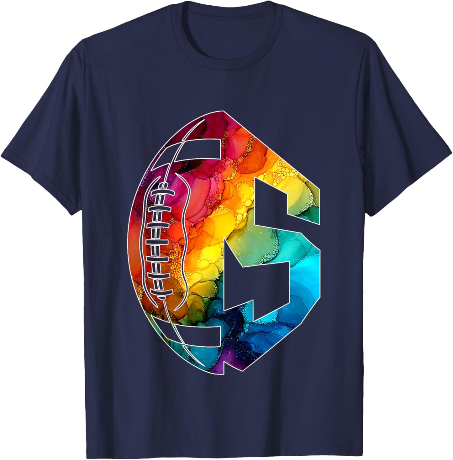 Number 5 Years Football 5TH Birthday T-Shirt - T-Shirt | Navy