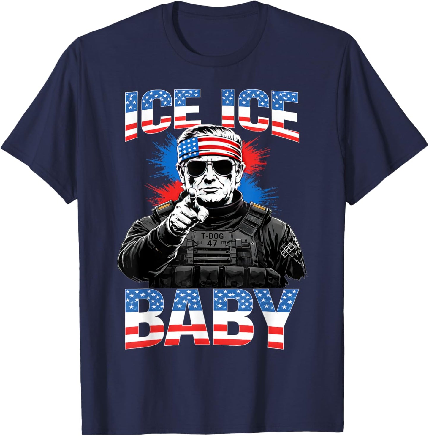 Vintage Ice Ice Baby Funny Trump T-Shirt - T-Shirt | Navy