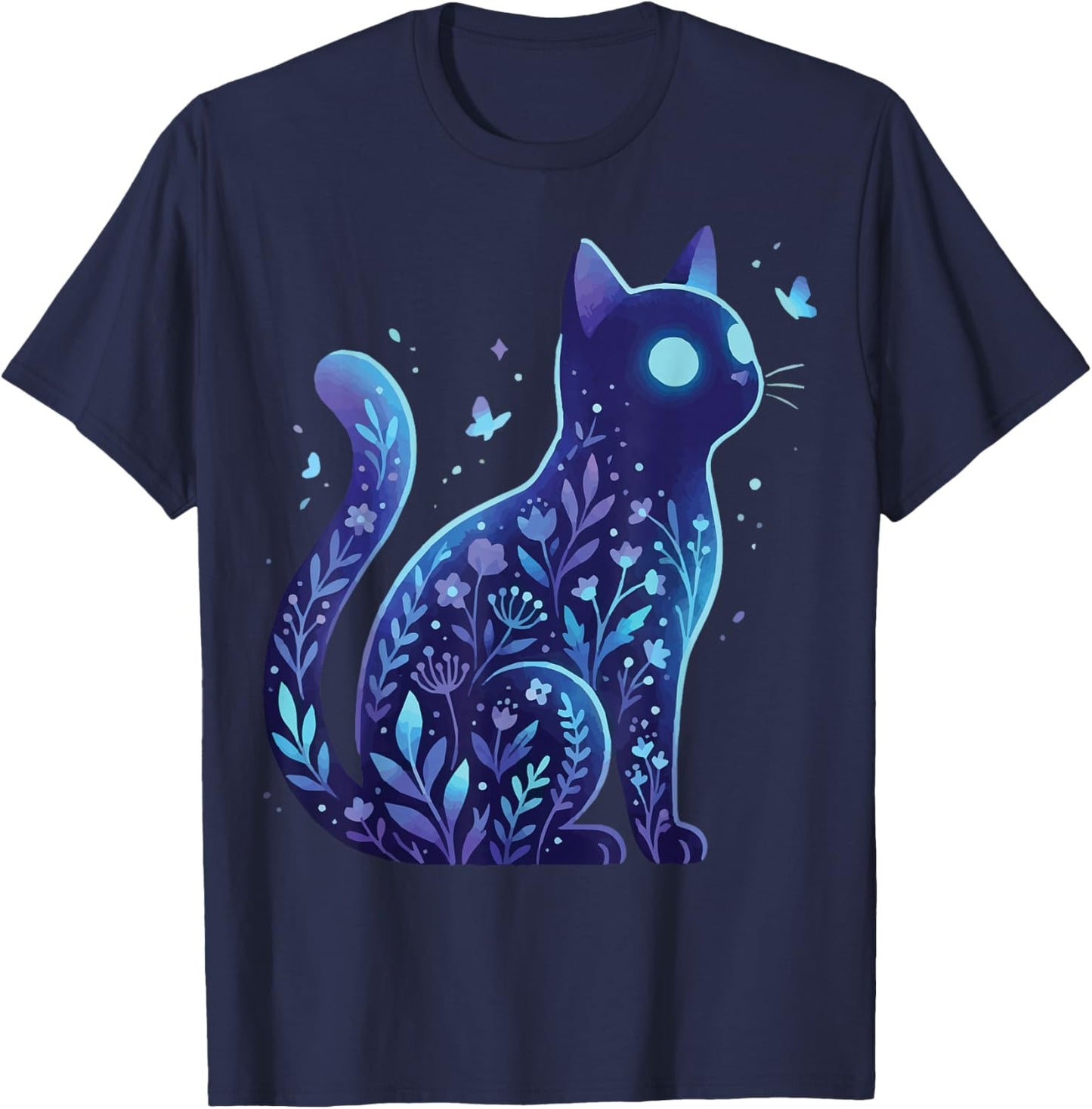 Cat Dark Aehsetetic Pastel Goth Gothcore T-Shirt - T-Shirt | Navy