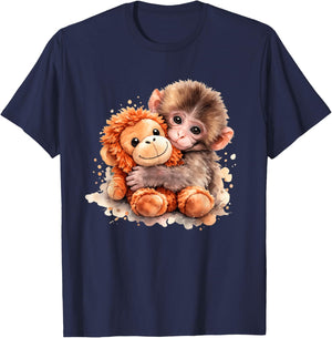 Punch Monkey, Save Punch Meme T-Shirt - T-Shirt | Navy