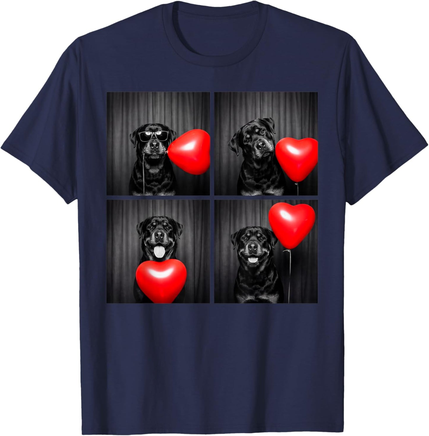 Rottweiler Photobooth Rottie Dog Valentines Design T-Shirt - T-Shirt | Navy