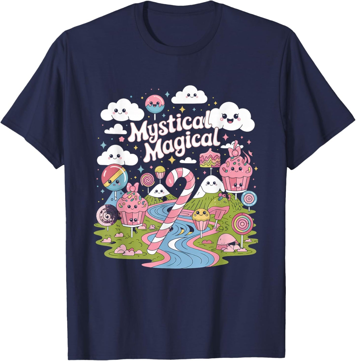 Mystical Magical Retro Aesthetic Space Gift Men Women T-Shirt - T-Shirt | Navy