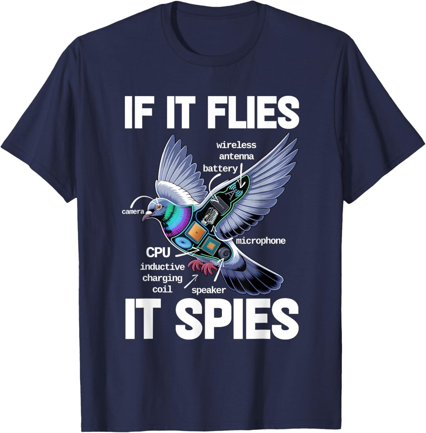 Bird CCTV T-Shirt - T-Shirt | Navy