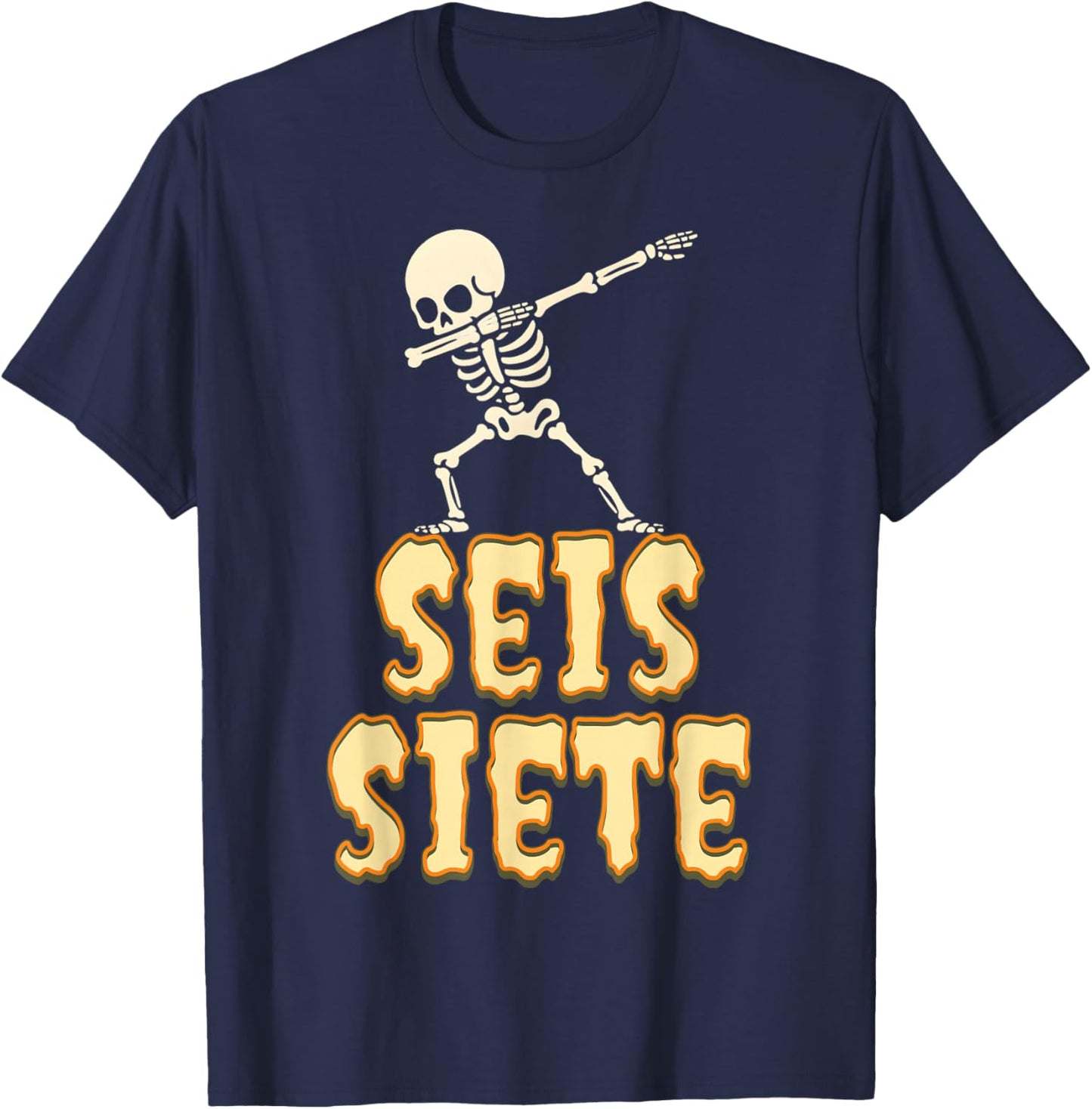 SEIS Siete Spanish Halloween 67 Boys Kids Six Seven Espanol T-Shirt - T-Shirt | Navy
