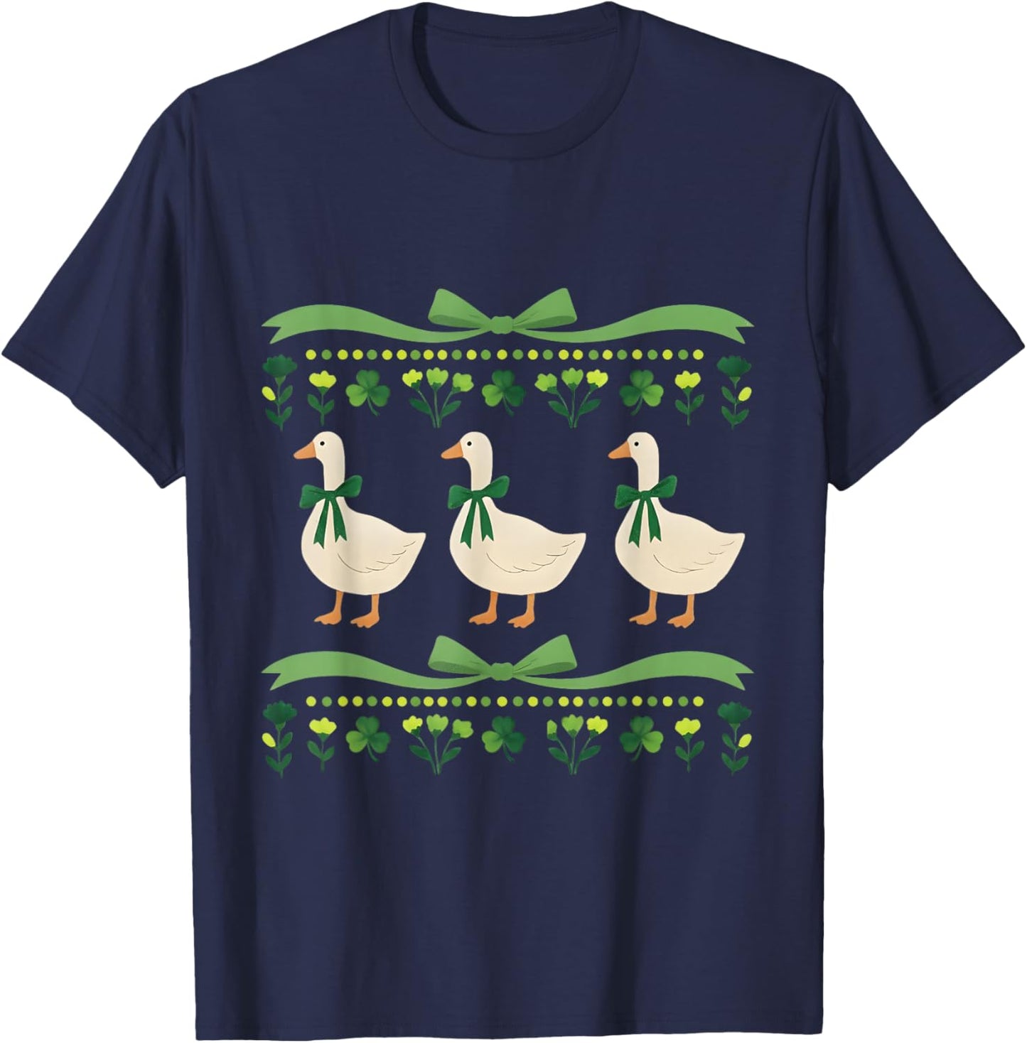 para Saint Patricks Goose St Patrick's Day Lucky St Coquette T-Shirt - T-Shirt | Navy