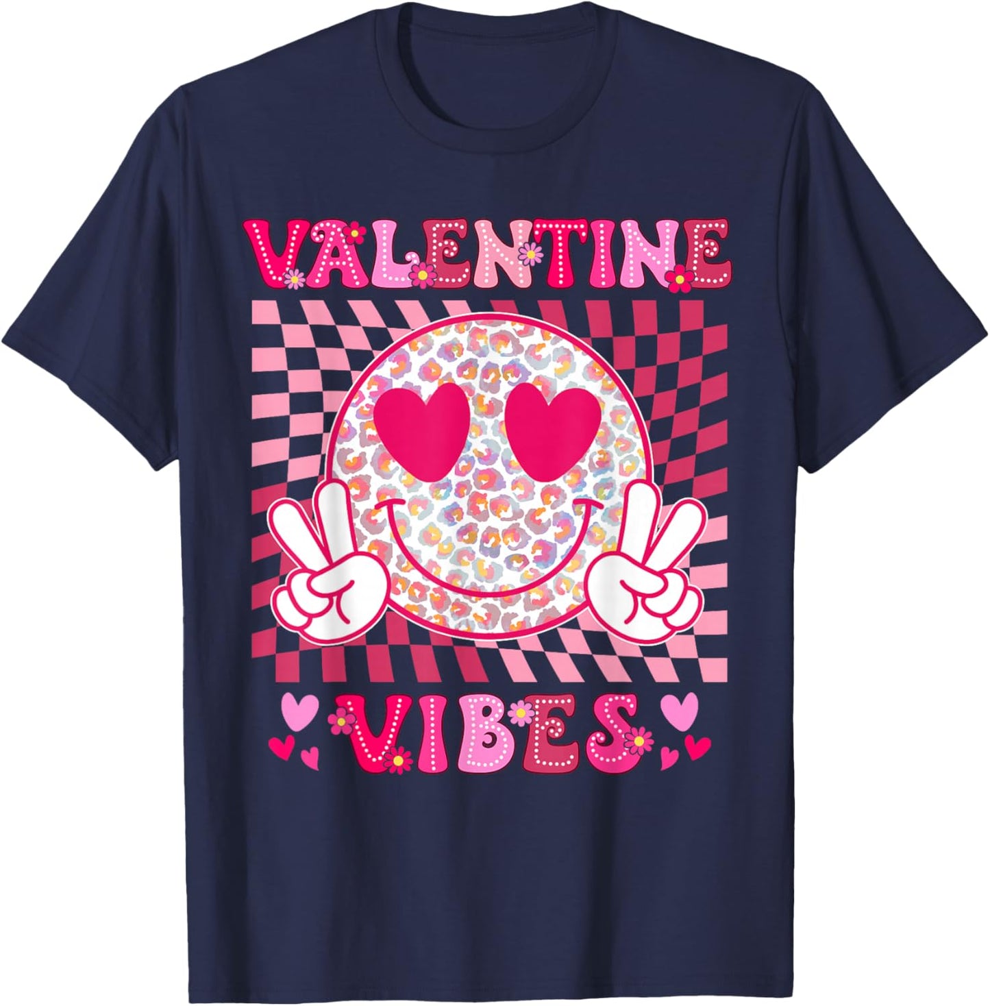 Valentines Vibes Valentines Day for Teens Boys Girls Kids T-Shirt - T-Shirt | Navy