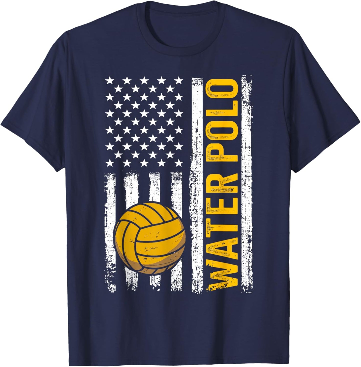 Water Polo American Flag Patriotic T-Shirt - T-Shirt | Navy