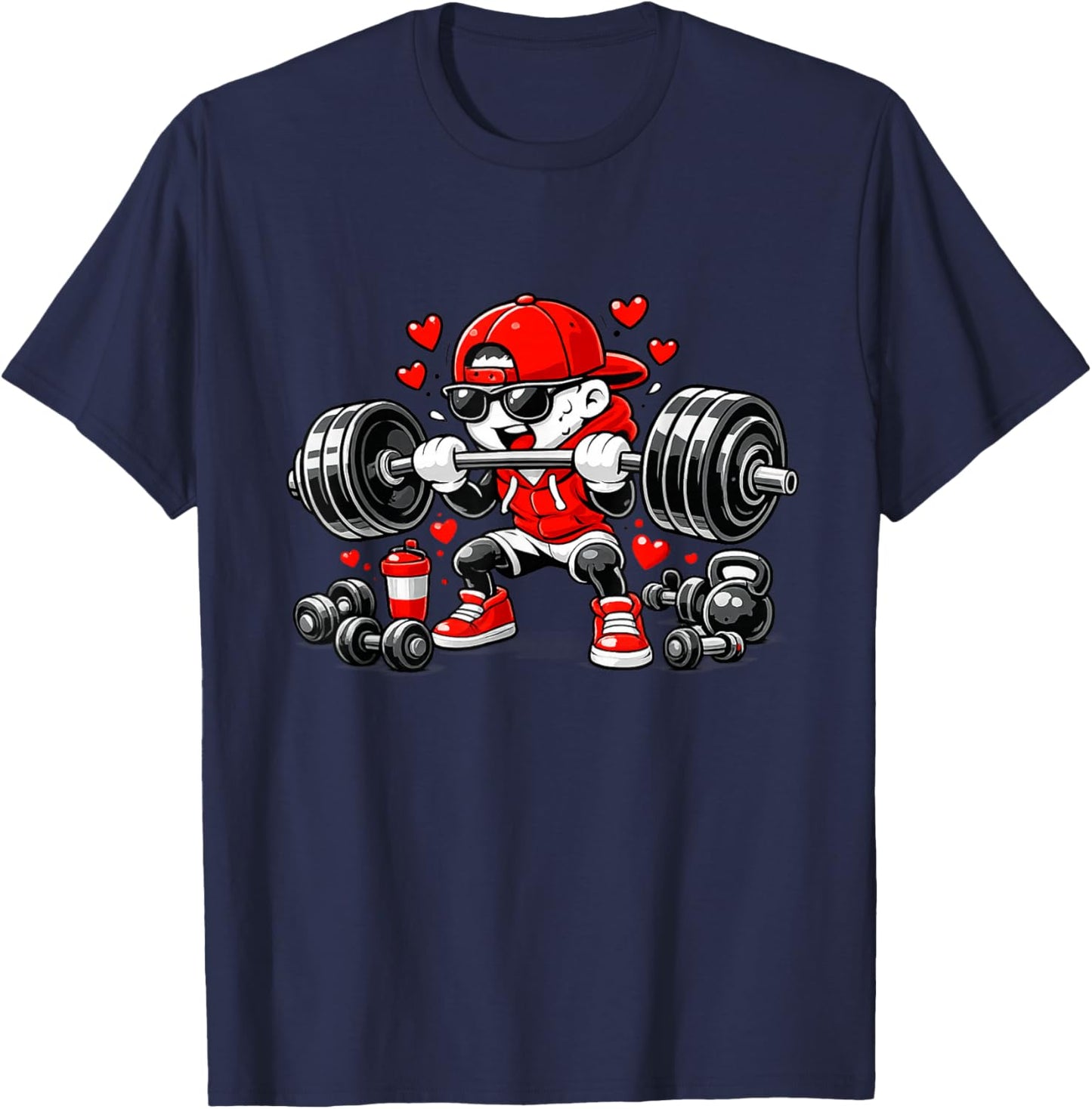 Gym is My Valentine Valentine's Day Drip Icecream Team T-Shirt - T-Shirt | Navy