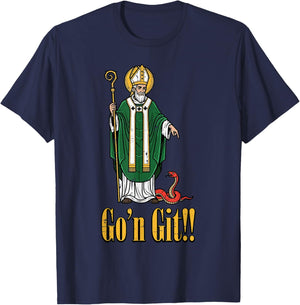 St Patrick Snake Gon Git Funny Saint Paddys Women Men Kids T-Shirt - T-Shirt | Navy