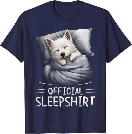 West Highland White Terrier Dog Official Sleepshirt Pajamas T-Shirt - T-Shirt | Navy