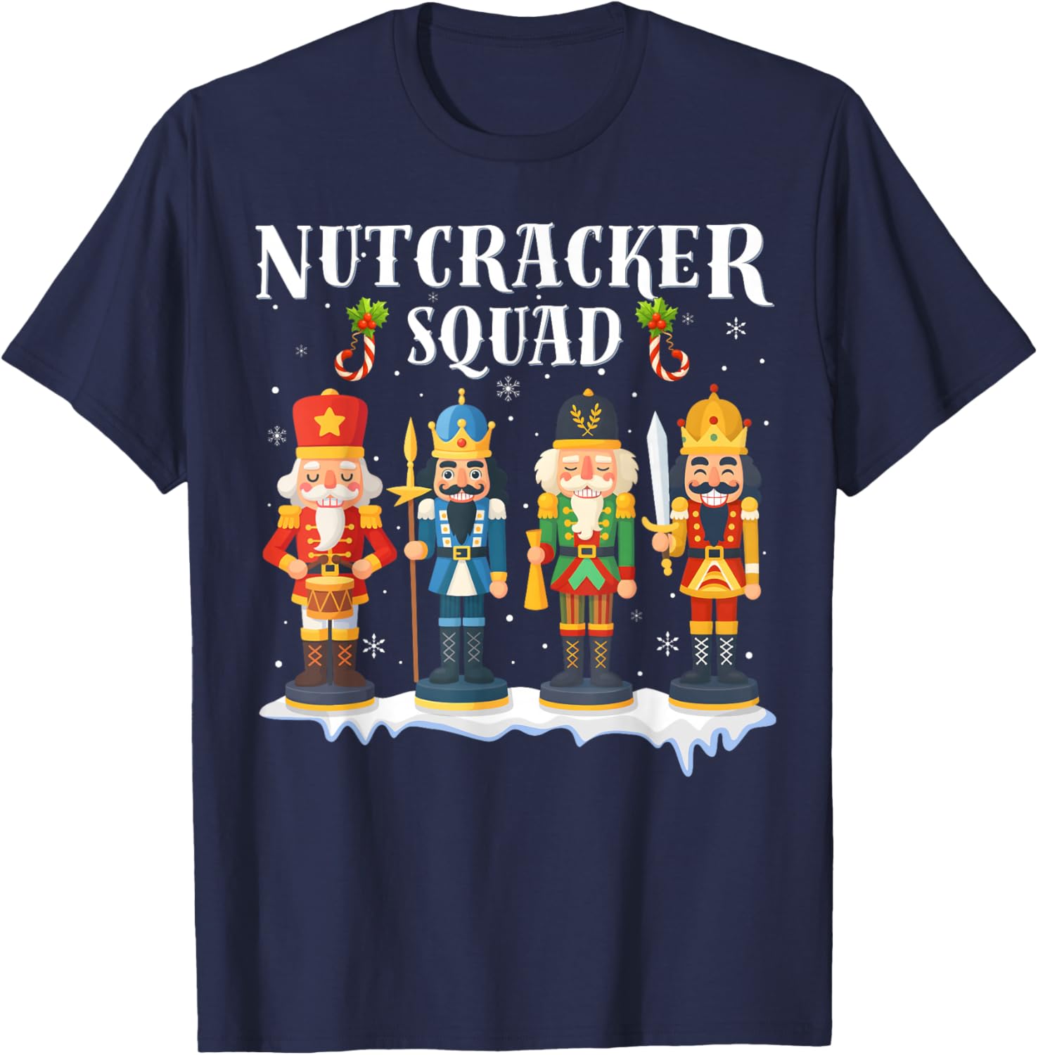 Nutcracker Squad Holiday Christmas Boy Girls Women Men Kids T-Shirt - T-Shirt | Navy