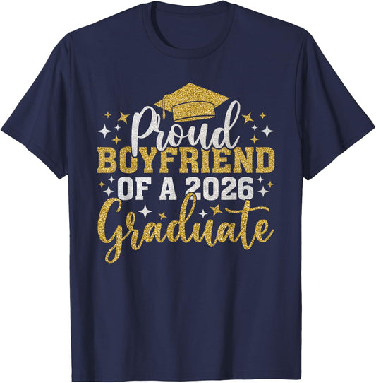 Boyfriend Senior 2026 Proud Boyfriend of A 2026 Graduate T-Shirt - T-Shirt | Navy
