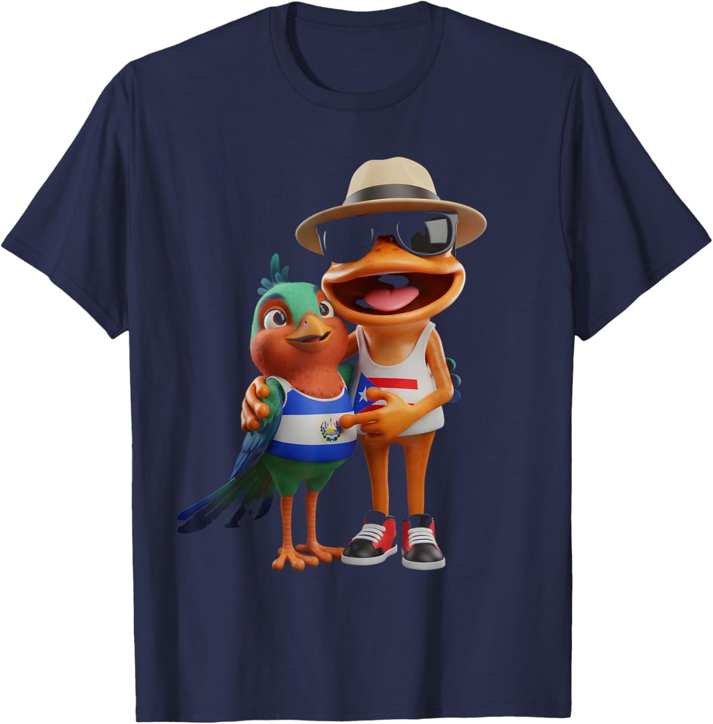 Puerto Rico El Salvador Frogs Coqui Taino Boriken T-Shirt - T-Shirt | Navy