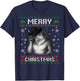 Funny Merry Christmas Alpha Wolf Xmas Pjs Ugly Sweater Meme T-Shirt - T-Shirt | Navy