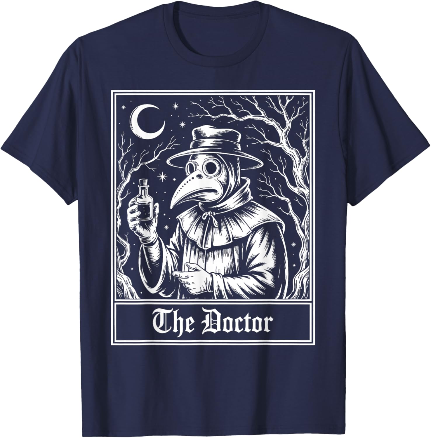 Tarot Card Plague Doctor T-Shirt - T-Shirt | Navy