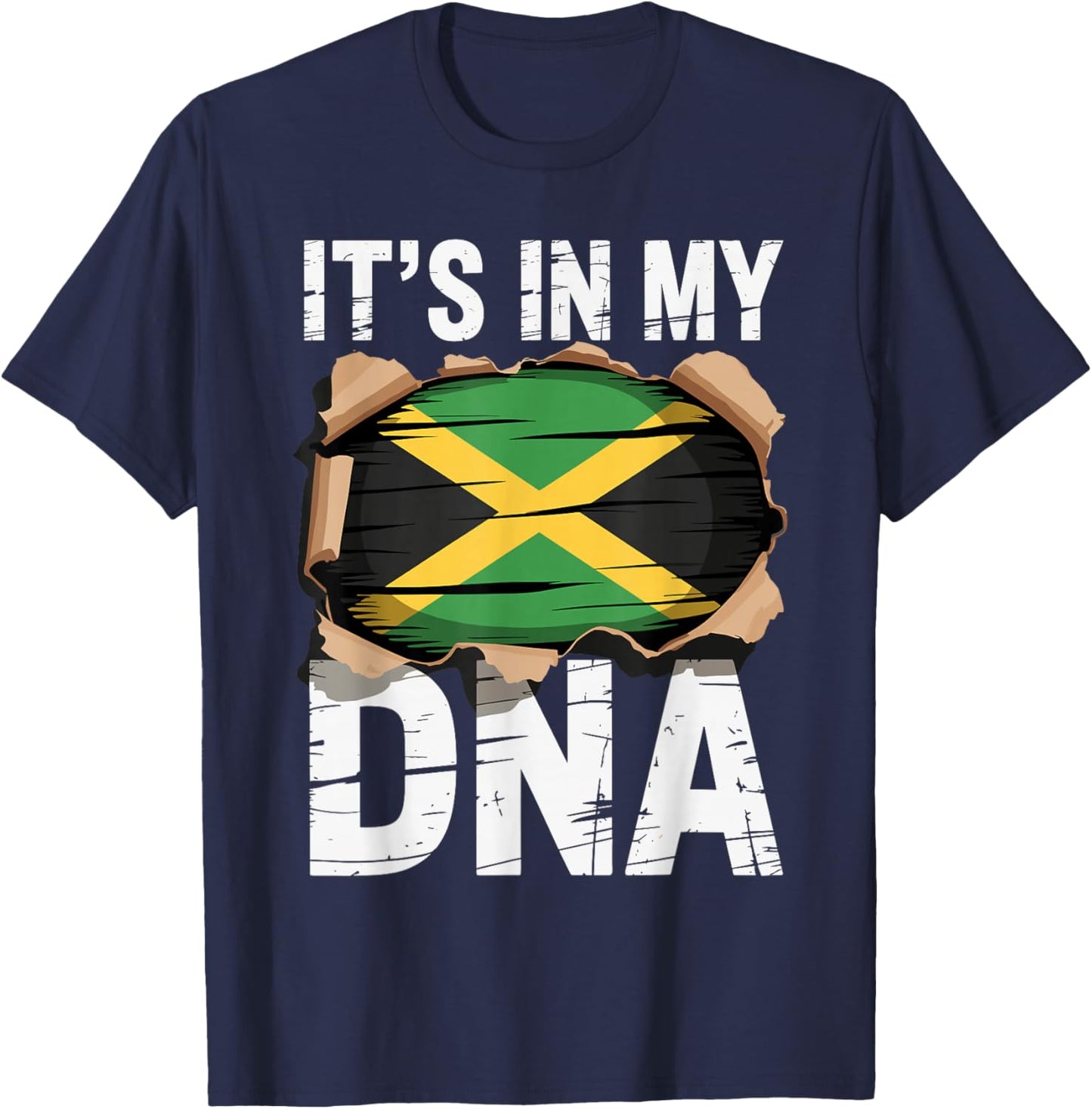 It's in My DNA Jamaican Flag Identity Jamaica T-Shirt - T-Shirt | Navy