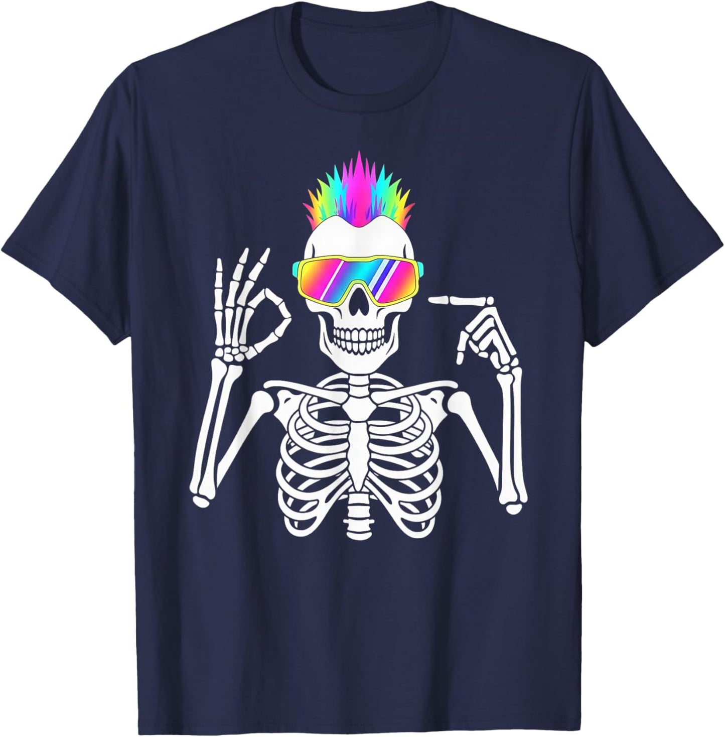 67 Skeleton Gen Alpha Funny Six Seven Halloween Meme T-Shirt - T-Shirt | Navy