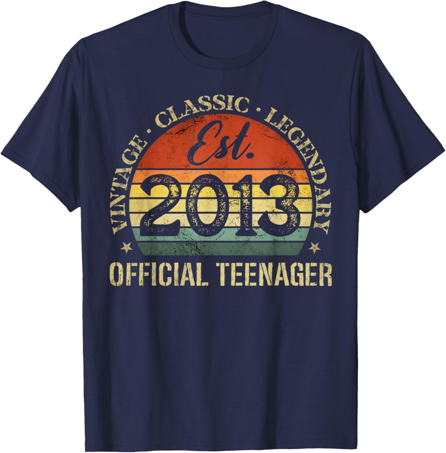 Vintage Classic Legendary Est. 2013 Official Teenager T-Shirt - T-Shirt | Navy