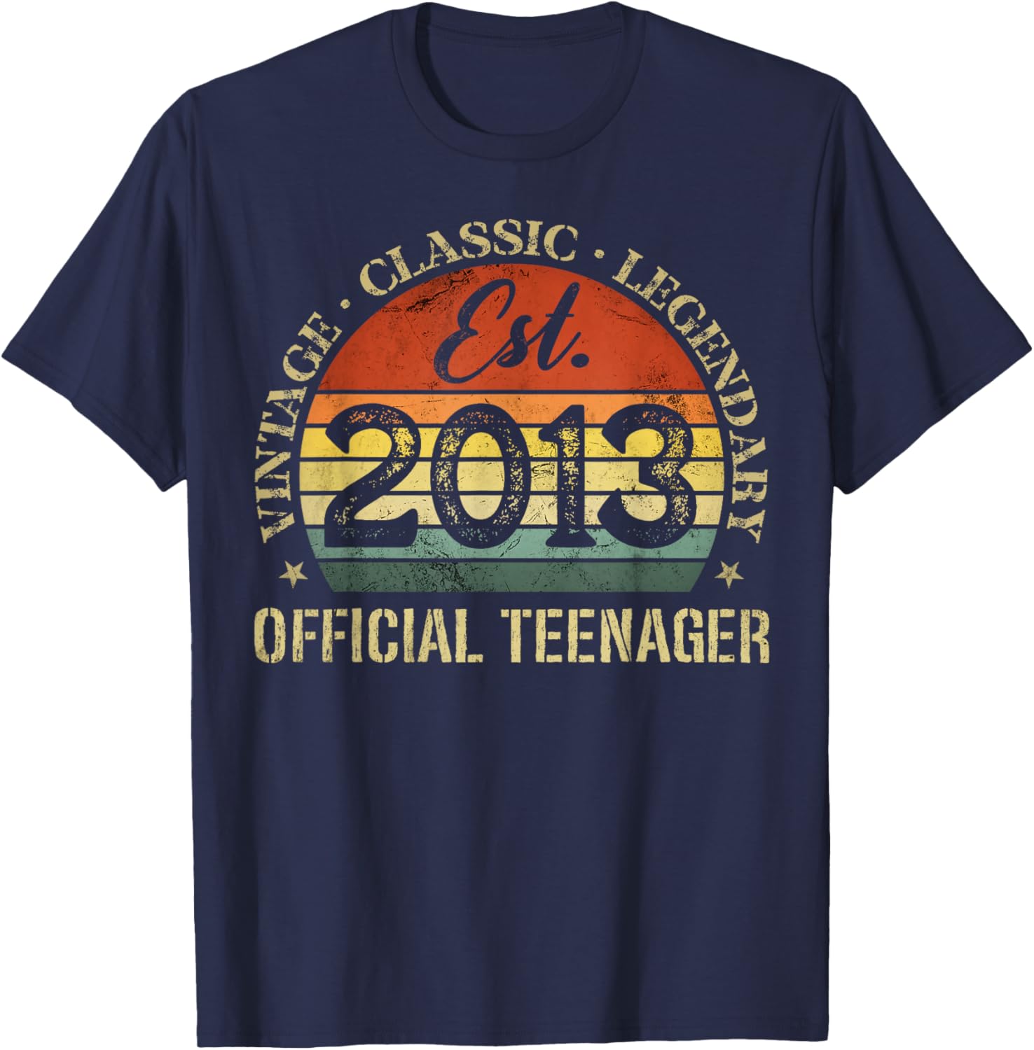 Vintage Classic Legendary Est. 2013 Official Teenager T-Shirt - T-Shirt | Navy