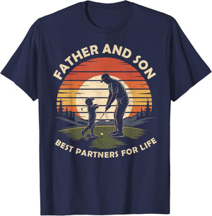 Father & Son Best Partners for Life Golf Golfing Golfer T-Shirt - T-Shirt | Navy