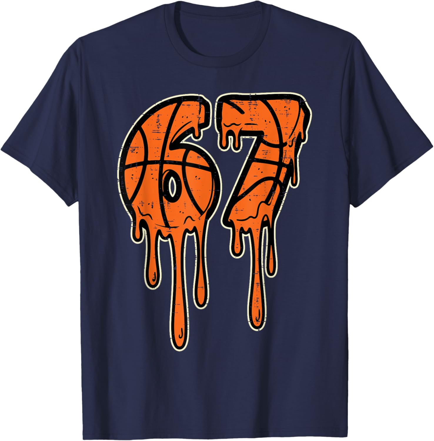 6 7 Meme Basketball Drip Six Seven Gen Alpha Kids Boys Youth T-Shirt - T-Shirt | Navy