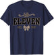 Hello Eleven Est 2014 Leopard Coquette Bow 11th Birthday T-Shirt - T-Shirt | Navy