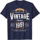 Vintage 1951 Label 75th Birthday Gift Men Women 75 Year Old T-Shirt - T-Shirt | Navy