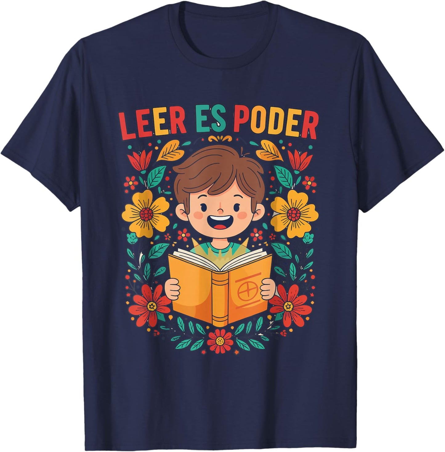 Funny Spanish Teacher Librarian Appreciation Leer ES Poder T-Shirt - T-Shirt | Navy